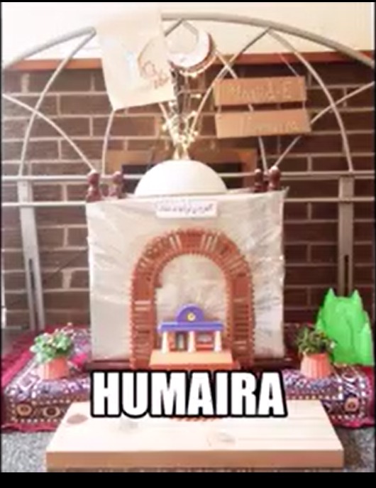A handmade mosque model from the Mini Masjid challenge